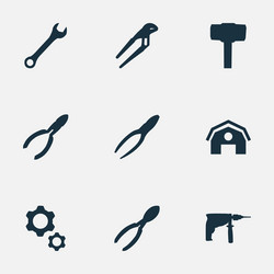 set of simple axe icons vector image