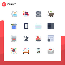 16 flat color concept for websites mobile vector image