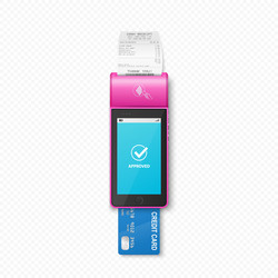 3d realistic nfc payment terminal vector image