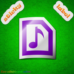 Audio mp3 file icon sign symbol chic colored vector