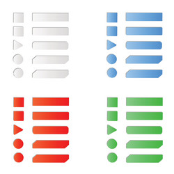 blank colored internet web button set vector image