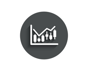 candlestick chart simple icon financial graph vector image
