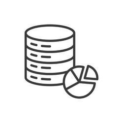 database parts in line design vector image