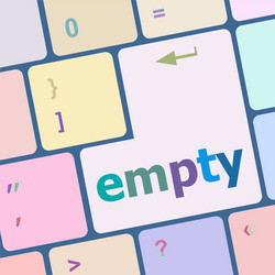 empty button on computer pc keyboard key vector image