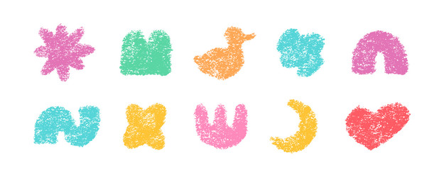 pencil color squiggle retro abstract stickers vector image
