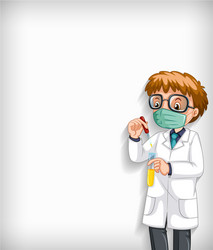 plain background with male scientist doing vector