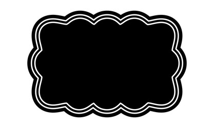 rectangle shape with scallop edges geometric form vector image