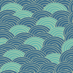 seamless handmade pattern with blue sea waves vector