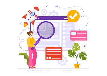 software testing with application engineering vector image