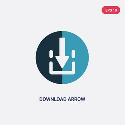 two color download arrow icon from user interface vector image