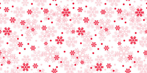 White & Red Snowflake Repeat Pattern vector image