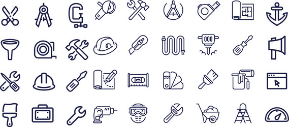 working tools icons home repair concept vector