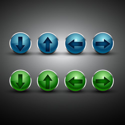 arrow button in two colors vector