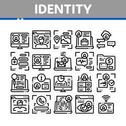 digital identity user collection icons set vector image