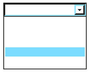 drop down list in retro os style interface vector