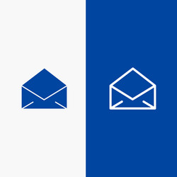 email mail message open line and glyph solid icon vector image