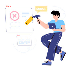 get this flat of development error vector image
