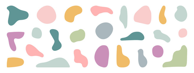 Organic shapes set irregular blob random oval vector