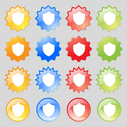 Shield protection icon sign big set of 16 colorful vector