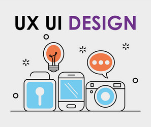 ux ui design icons half line color style vector image