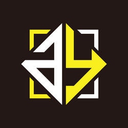 a y quadrangle monogram initials with square vector image