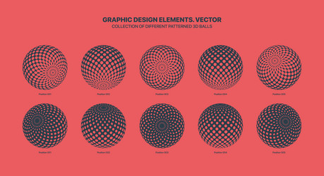 assorted various half tone dots patterned 3d vector image
