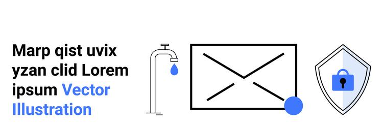 data security and privacy concept with envelope vector image
