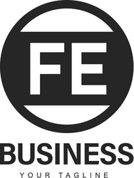 fe initial a logo design with abstract style vector image