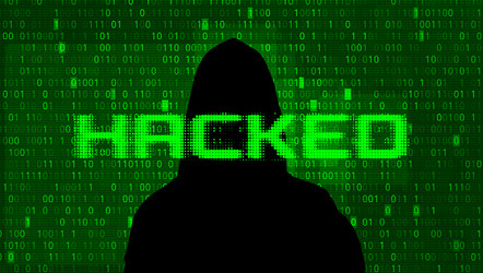 hacker hacking of server database theft data vector