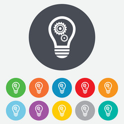 Light Bulb with Gears Icon vector image