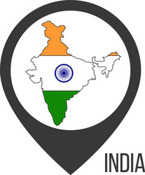 map pointers with contry india flag stock vector image
