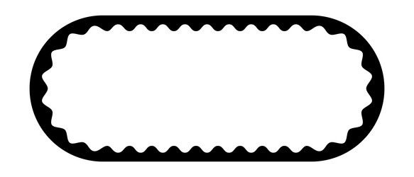 oval frame with wavy edges rectangular shape vector image