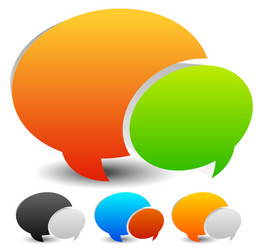 Speech bubble graphics two overlapping vector