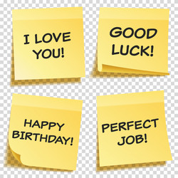 sticky note with text and shadow isolated vector image