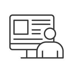 user-generated content ugc in line design vector image