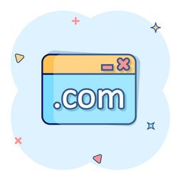 website domain icon in comic style com internet vector image