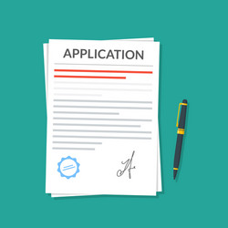 application or document with a seal vector