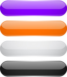 colored oval buttons 3d glass menu icons vector image
