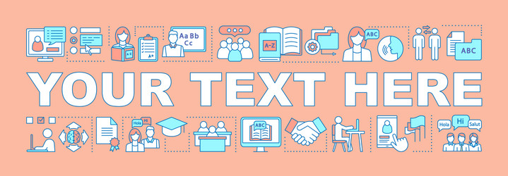 foreign language learning word concepts banner vector image