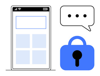 modern smartphone with secure chat feature vector image