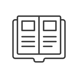 open book in line design reading pages vector image