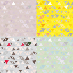 set of 4 seamless pattern triangles vector image