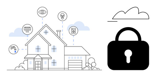 smart home security system integrating iot vector image