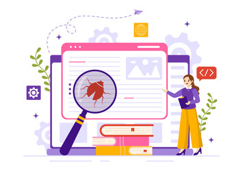 software testing with application engineering vector image