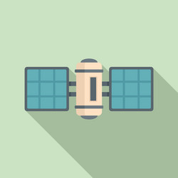 Space satellite icon flat style vector