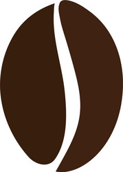 Single solid coffee bean icon Royalty Free Vector Image