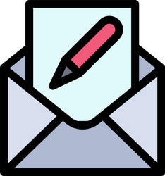 compose edit email envelope mail flat color icon vector image