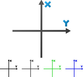 coordinate axis flat gradient icon vector image