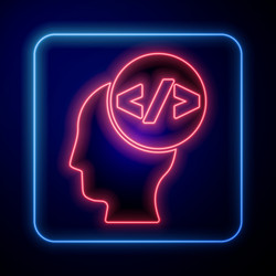 glowing neon web design and front end development vector image