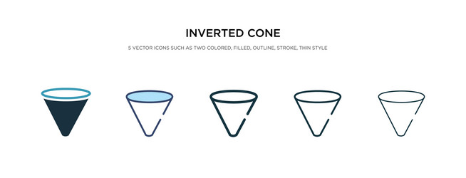 Inverted cone icon in different style two vector